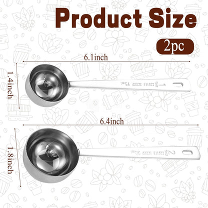 Tablespoon Measuring Spoons,2Pcs Metal Stainless Steel Measuring Coffee Spoons with Long Handle(15ml,30ml)