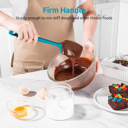 U-Taste Silicone Spoon Spatula Set, 600ºF High Heat Resistant Food Grade Flexible Rubber Scraper, Cooking Mixing Baking Kitchen Utensils Set of 3 (Multicolors)
