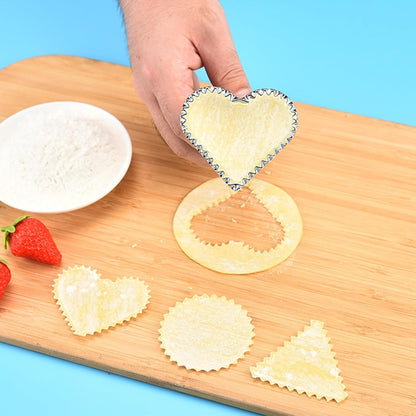 Ravioli Pasta Cutter Wooden Handle Ravioli Mold,One Square and One Round Suitable for Ravioli, Pasta, Biscuits, Etc