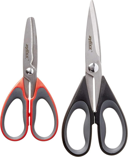 Zyliss Heavy Duty Home & Kitchen Herb Shears Scissors with Innovative Stem Stripper, Versatile Kitchen Shears for Trimming Weeds, Flower Buds & More - White/Green - 8.5 x 4.2 x 0.4 inches