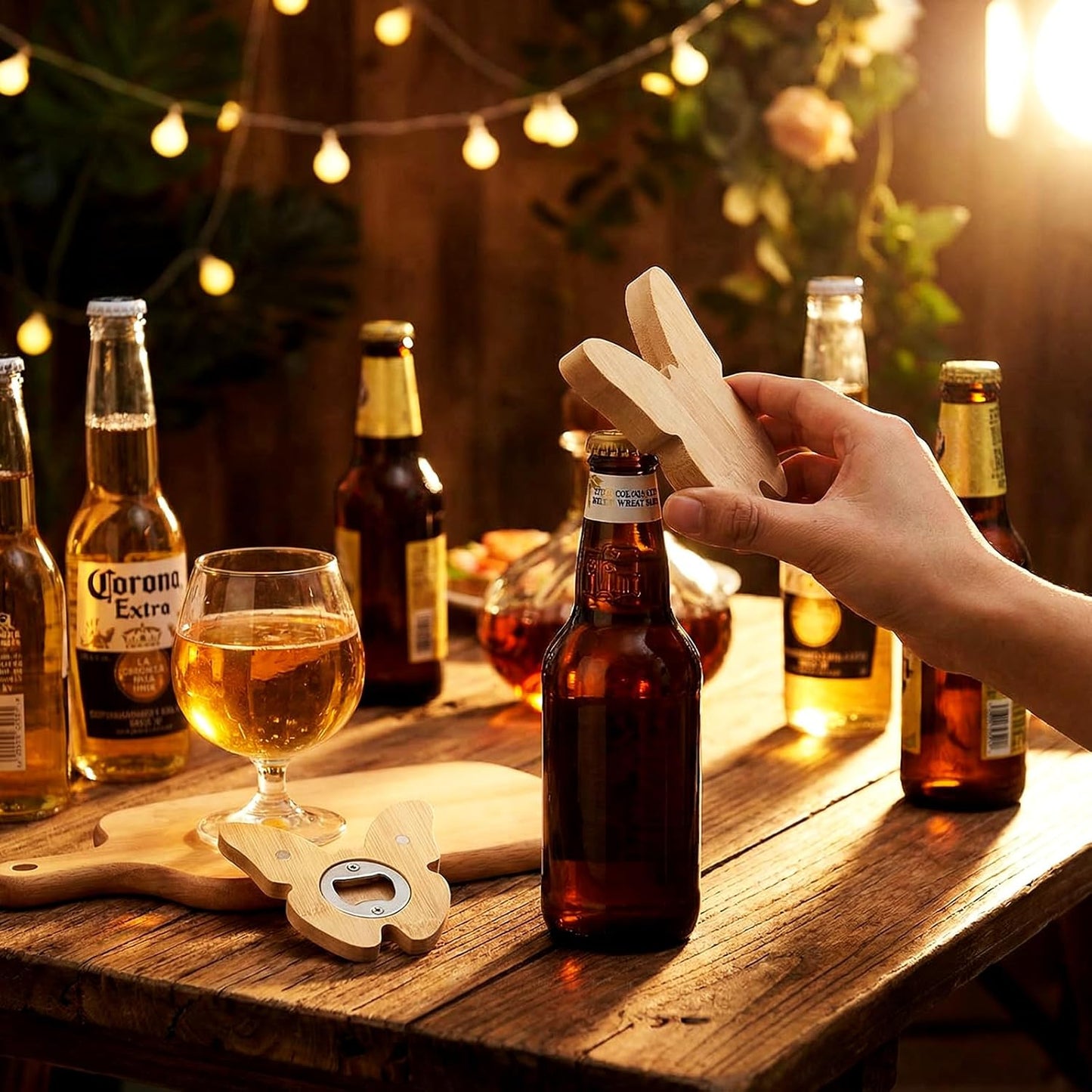 Vesici 100 Pcs Magnetic Bottle Opener 2.5in DIY Bamboo Round Shape Beer Openers Wooden Fridge Magnet Refrigerator Sticker Gift for Beer Lover Wedding Guest Kitchens Bars Parties