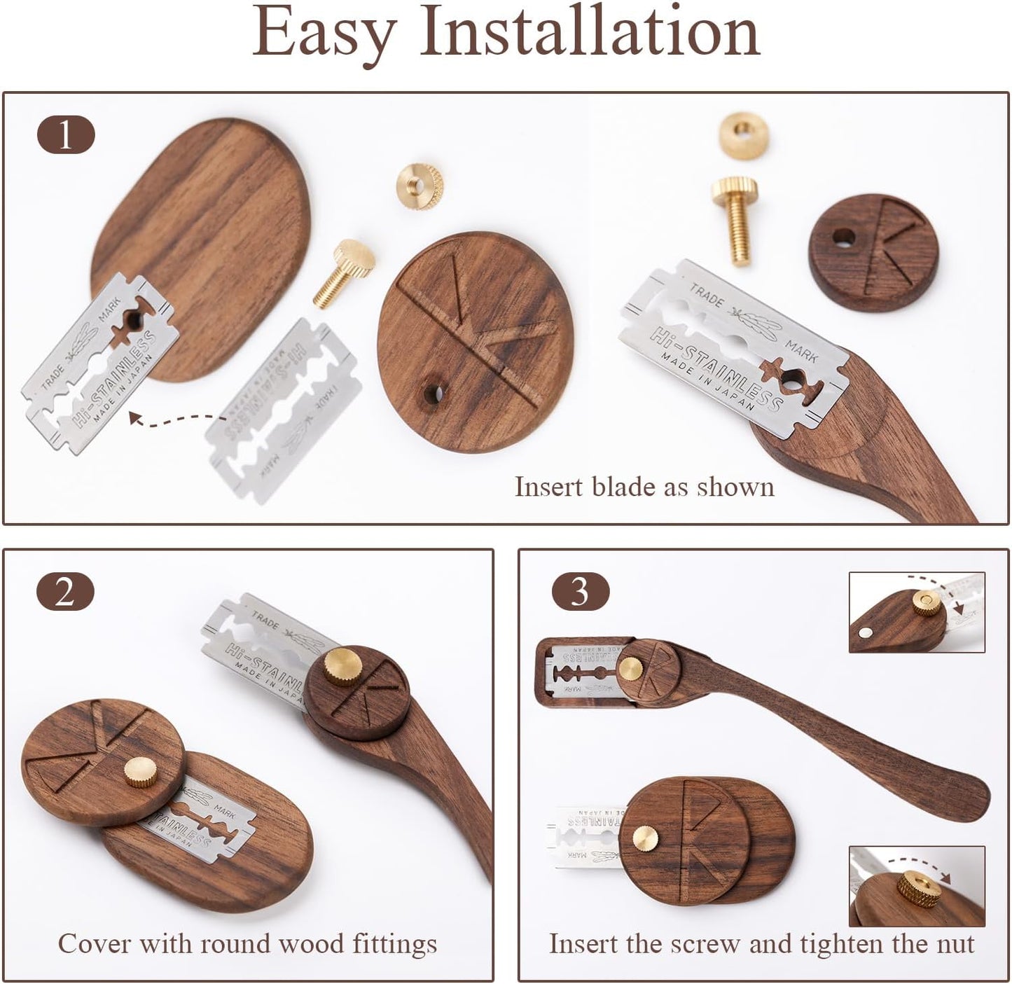 Bench Scraper & Chopper, Stainless Steel Dough Cutter with Wooden Handle, Thick Sharp Blades Pizza Bread Cutter, Multipurpose Kitchen Tool for Baking Cooking