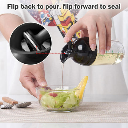 200ml Salad Dressing Shaker Container Condiment Bottles Salad Dressing Bottles Leakage Proof Salad Dressing Jar with Lid for Kitchen (Black)