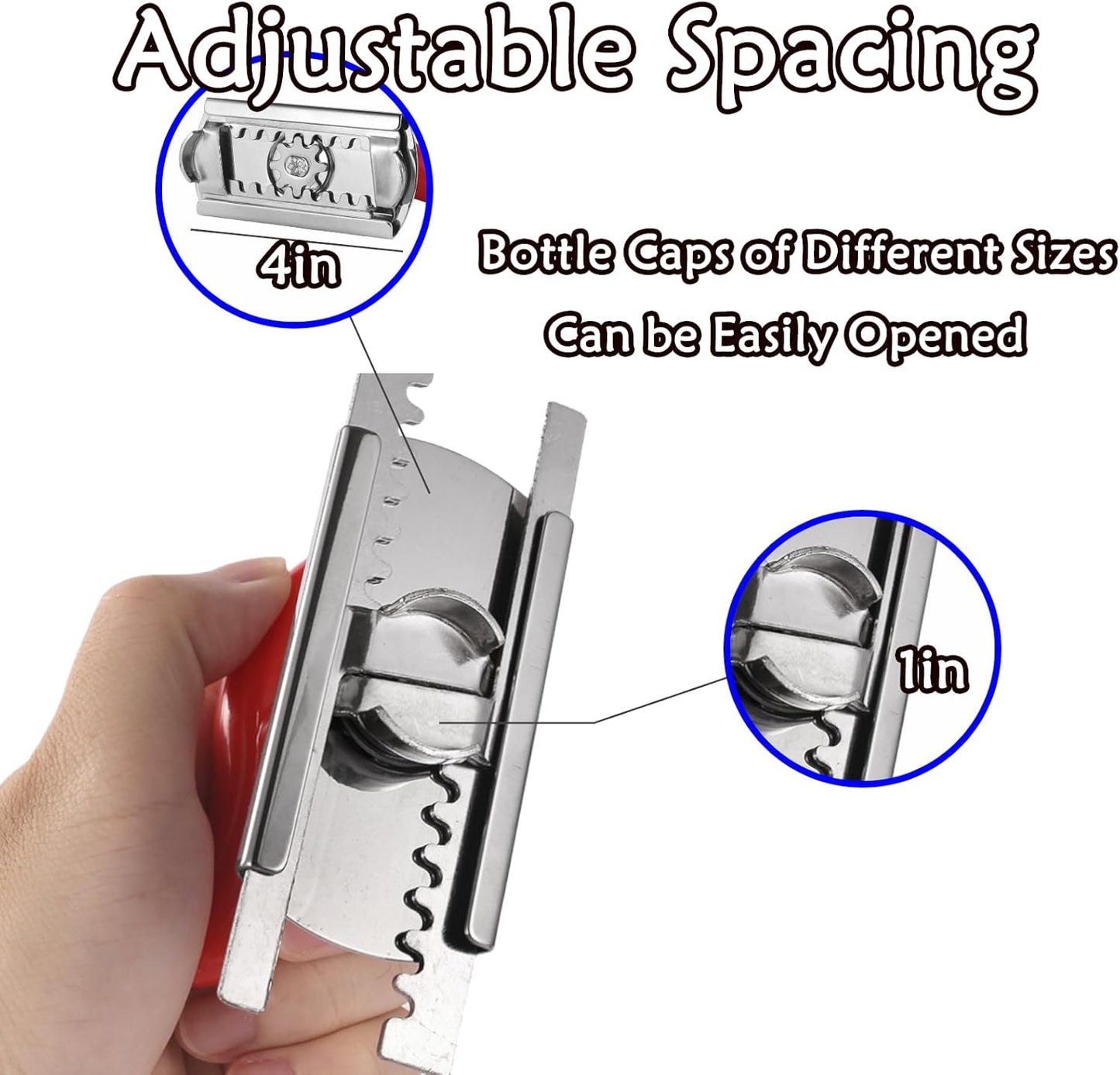 Cap Crack Jar Opener 2026 New Adjustable Multi-Lid Can Opener for Weak Hands - Ergonomic Non-Slip Grip, One-Hand Operation, Opens Bottles Cans Jars Effortlessl (White Green)