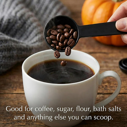 Plastic Coffee Measuring Spoon, 5 Pack Small Scoops for Canisters 15g & 7g Tablespoon Measuring Spoon Short Handle Coffee Scoop for Tea, Sugar, Cereal, Spices (Black)