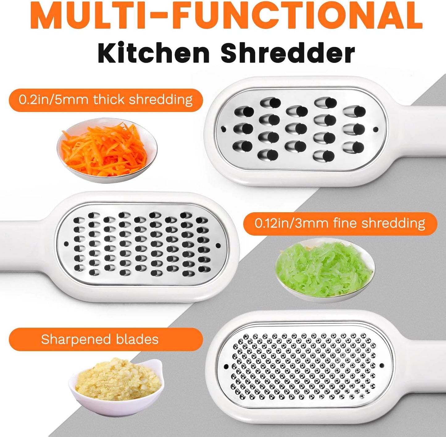LELE LIFE 3 Pack Hand Held Cheese Grater for Kitchen Stainless Steel, Small Stackable Storage Zester Grater with Handle for Cheese Lemon Ginger Nutmeg Garlic Citrus Potato