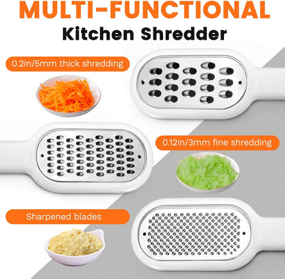 LELE LIFE 3 Pack Hand Held Cheese Grater for Kitchen Stainless Steel, Small Stackable Storage Zester Grater with Handle for Cheese Lemon Ginger Nutmeg Garlic Citrus Potato