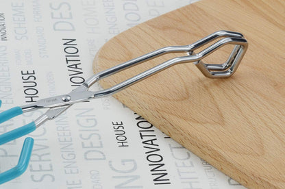 HINMAY Kitchen Scissor Tongs 10-Inch with Comfort-Grip Handle Heavy Duty Stainless Steel Scissor Cooking Tongs