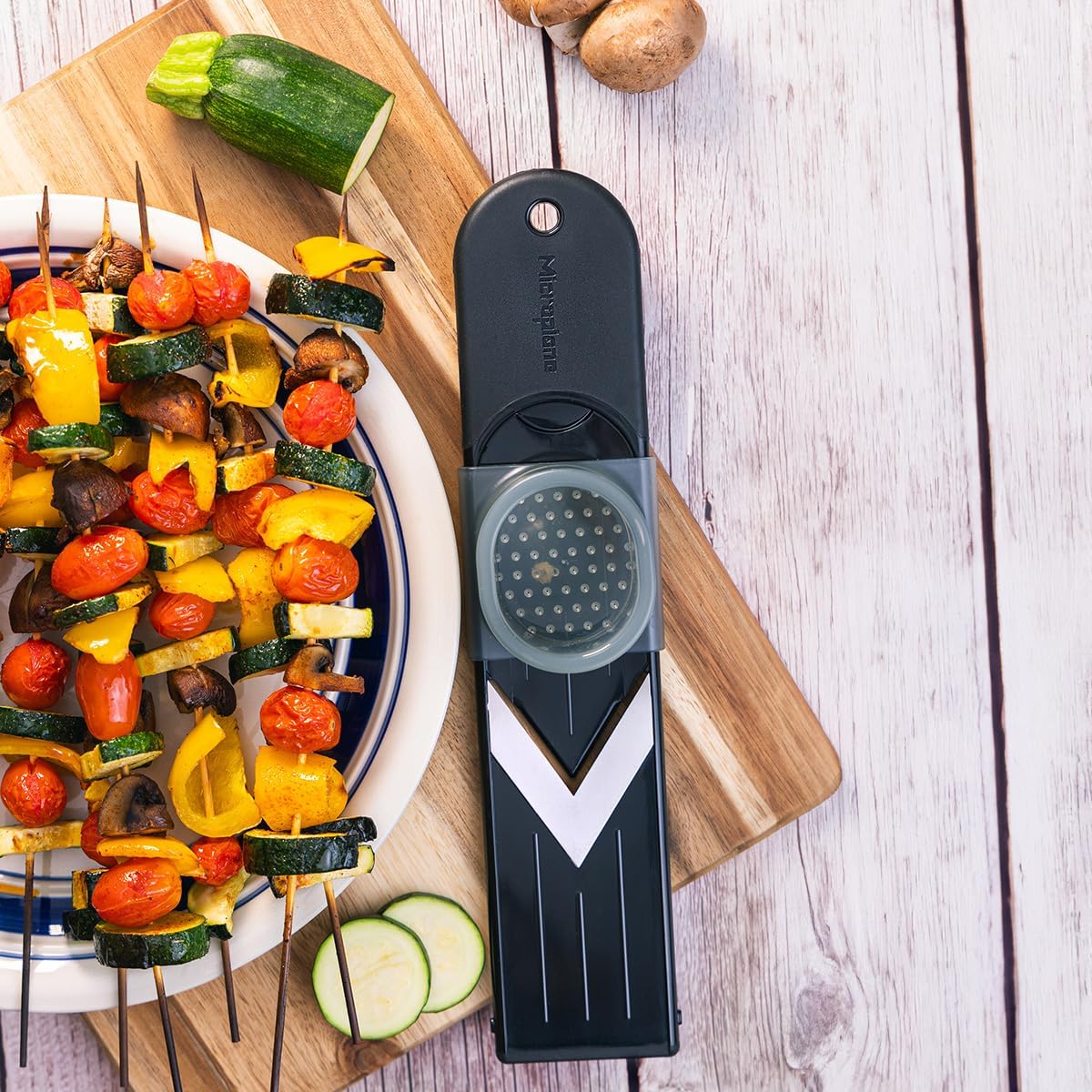 Microplane Mini Mandoline Slicer - Compact Slicer for Strawberries and Mushrooms