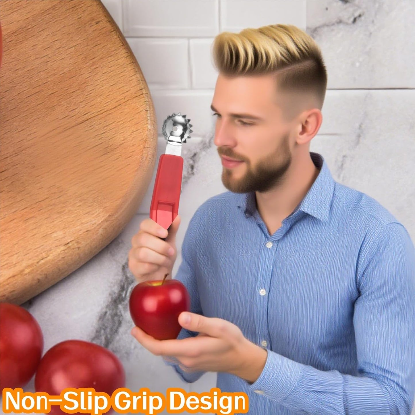 4Pcs Tomato Corer Tool Sturdy Strawberry Corer Tool for Fresh Fruits Vegetables Easy Use with Non-Slip Grip Red