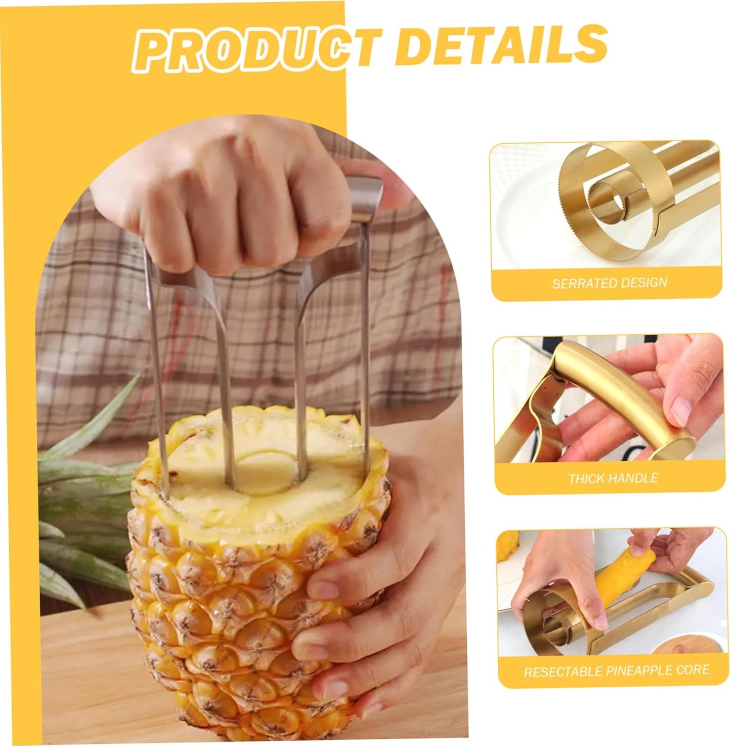Pineapple Cutter Slicer Stainless Steel Pineapple Corer Fruit Core Remover for Kitchen Fruit Rings 8cm slicer
