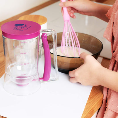 Pancake Cupcake Batter Dispenser Tool - Great for Cupcakes Muffins Creeps Cakes & Waffles – With Measuring Label – Chuzy Chef