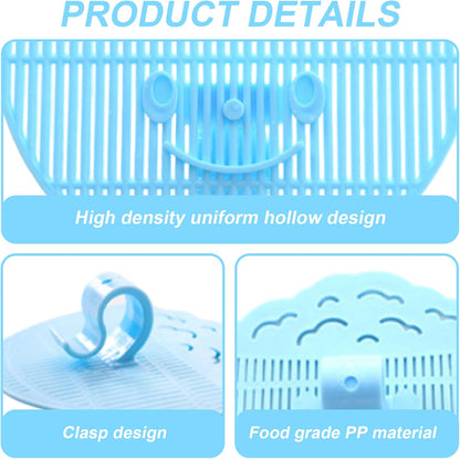 Clip on Strainer 4x5 Inch Food Grade PP "Rice in Bowl" Clip on Strainer for Pots with Smiling Expression for Rice/Noodle/Fruit/Vegetable Washing