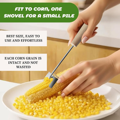 Corn Stripper Tool - Efficient Kernel Remover & Shucker for Fresh Corn, with Wooden Handle 3Pcs