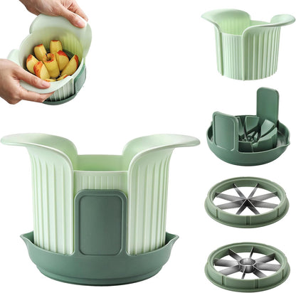 Apple Slicer, Heavy Duty Apple Corer and Slicer with Comfort Handles, 8-Slice Large Apple Slicer for Up to 3.8" Apples, with Extra Tomato & Fruit Cutting Blades