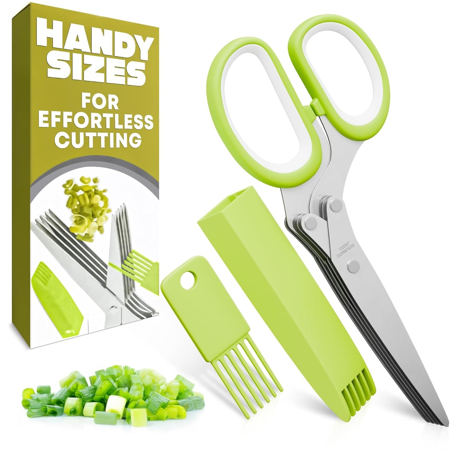2 in 1 Kitchen Scissors for Food – Stainless Steel Blade & Plastic Cutting Board Scissors with Safety Lock | 9.5" Tomato Knife, Fruit & Vegetable Cutter – Easy-to-Use Kitchen Shears for Meat, Cheese