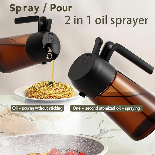 Olive Oil Dispenser Bottle with Precise Pour Spout, Dark Amber Glass, Kitchen and Dining