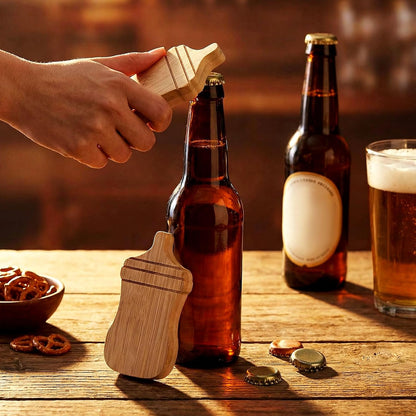 Vesici 100 Pcs Magnetic Bottle Opener 2.5in DIY Bamboo Round Shape Beer Openers Wooden Fridge Magnet Refrigerator Sticker Gift for Beer Lover Wedding Guest Kitchens Bars Parties