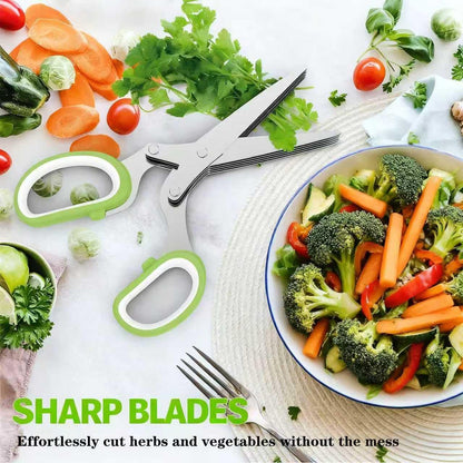 Pottery Herb Stripper Bowl Set – 2 Piece, Including 5-Blade Stainless Steel Herb Cutter Scissors, Herb Stripping Tool & Handmade Pottery Herb Stripper Bowl, For Stripping Leaves and Rhizomes (Green)