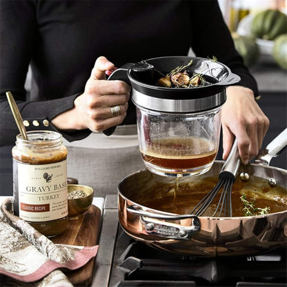 Fat Separator With Bottom Release - Food Strainers,Oil Separator with Strainer 4 Cup Gravy & 1L Grease Separator Cup with Strainer for Improved Health