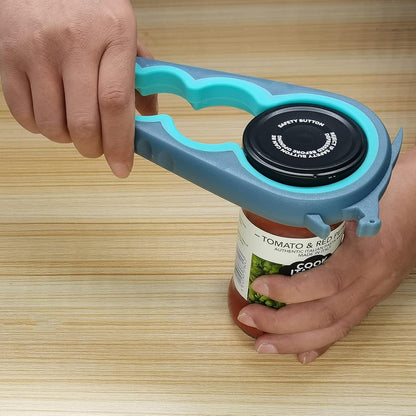 Otstar Jar Opener & Bottle Opener Set for Weak Hands - Multi-Function Kitchen Opener Tool for Seniors with Arthritis, Elderly - Includes Jar Lid Gripper Pad, Corkscrew Opener