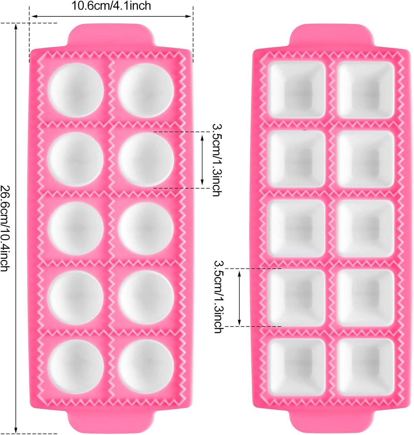Ravioli Maker 2 Set Large Ravioli Cutter Ravioli Press Set Round Ravioli Mold and Cutter Square Ravioli Mold Ravioli Stamp for Kitchen Home Ravioli