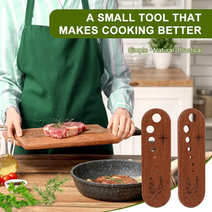 2Pcs Wooden Vegetable Leaf Separator, 7-Hole Stainless Steel Herb Peeler for Quick Leaf Stripping, Rosemary Stripper for the Kitchen Suitable for Home Use & Chefs