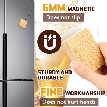 Vesici 100 Pcs Magnetic Bottle Opener 2.5in DIY Bamboo Round Shape Beer Openers Wooden Fridge Magnet Refrigerator Sticker Gift for Beer Lover Wedding Guest Kitchens Bars Parties