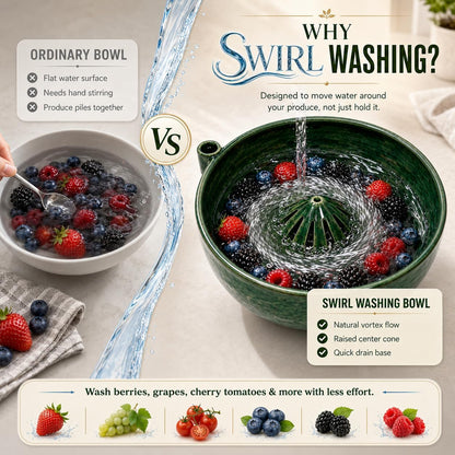 2026 Self Spinning Berry Washing Bowl, 360 Degree Cleaning Fruit Swirl Colander Center Cone, Fruit Washer Spinner Bowl, Berry Washer Spinner for Kitchen Serving and Produce Prep