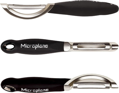 Microplane Stainless Steel Professional Swivel Peeler, Sharp Blade for Effortless Peeling of Hard Fruits and Vegetables, Kitchen Peeler for Home Cooks and Professional Chefs