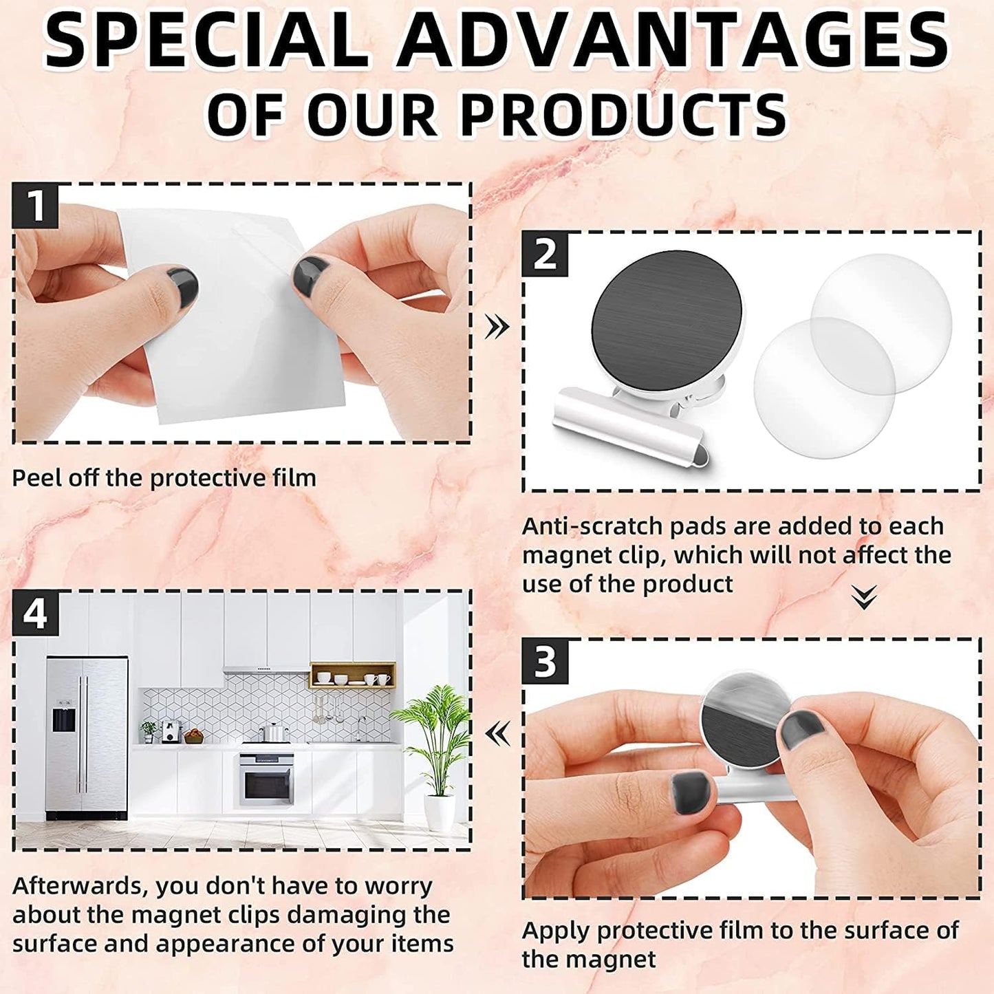 Grtard 12 Pack Magnetic Clips, Fridge Magnets Refrigerator Magnets, Strong Magnetic Clips Heavy Duty, Whiteboard Magnet Clip for Office Home Classroom Organization Kitchen Accessories(Black)