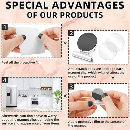 Grtard 12 Pack Magnetic Clips, Fridge Magnets Refrigerator Magnets, Strong Magnetic Clips Heavy Duty, Whiteboard Magnet Clip for Office Home Classroom Organization Kitchen Accessories(Black)