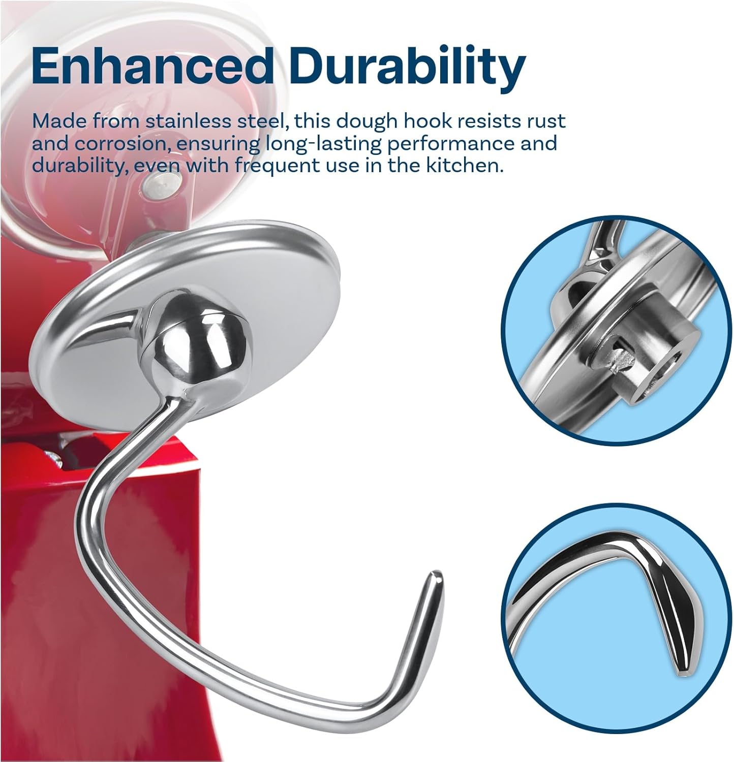 Mixer Attachments for KitchenAid 4.5–5 Quart Tilt-Head Stand Mixers – Compatible with Artisan & Classic – Beaters, Whisks, Dough Hooks & Attachment Sets by MMOBIEL (6-wire Whip, Stainless Steel)