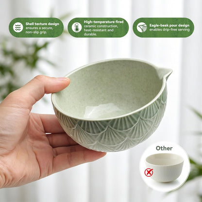 Matcha Whisk Set,Ceramic Matcha Kit Set Includes Matcha Bowl, Bamboo Whisk and Holder, Bamboo Scoop, Scoop Rest and Sifter - 6 Pcs for Tea Ceremony,Gifts for Family/Friend(Mottled Green)