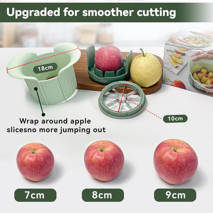 Apple Slicer and Corer, Upgraded Heavy Duty Apple Cutter Slicer with Stand, Cut Apples All The Way Through, Stainless Steel Blade Apple Cutter 8 Slices with Comfort Handle, Up to 3.5 IN Apples