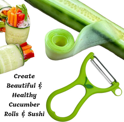 ALAZCO 3 Pack BPA-FREE Premium Swivel Fruit Vegetable Peeler Ergonomic Comfort Hold Handle Ultra Sharp Steel Blades Ideal Kitchen Peelers Potato Carrot Apple Cucumber Veggies Dishwasher Safe