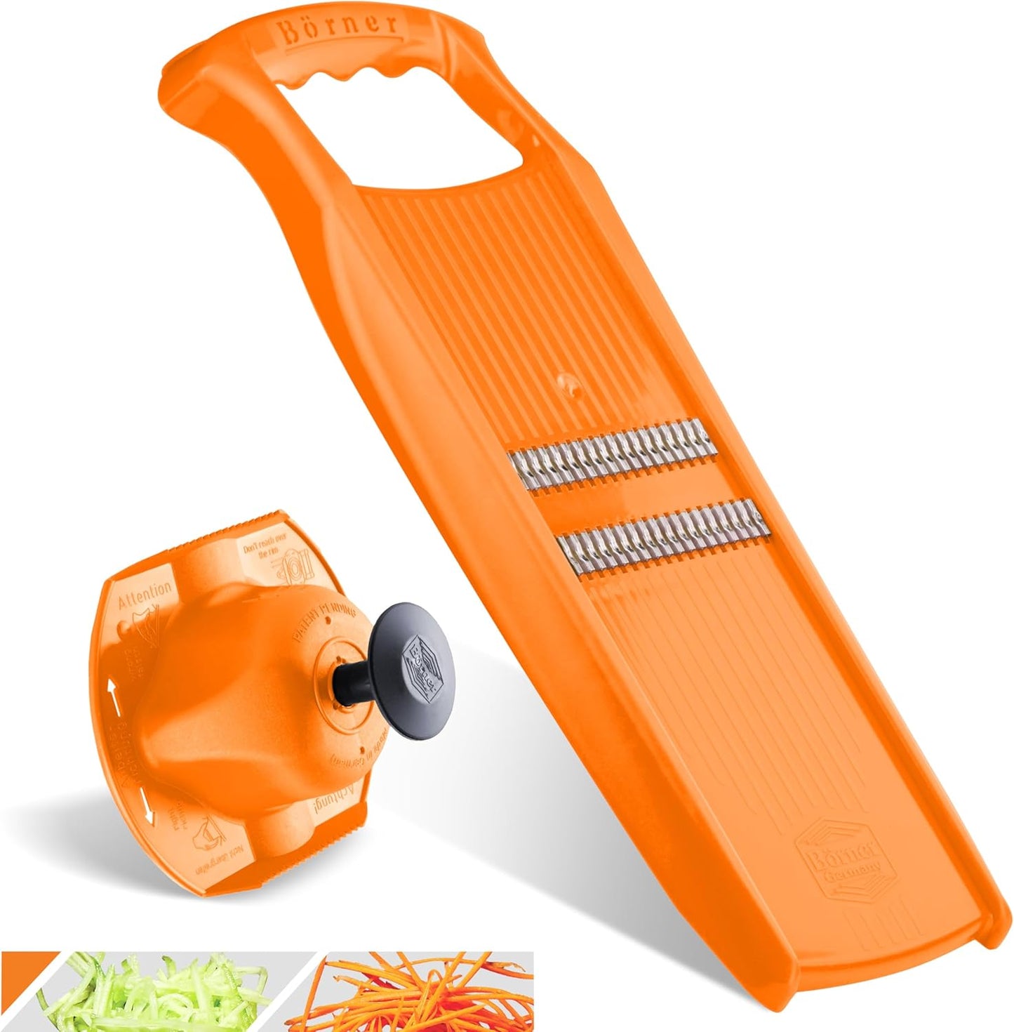 BORNER Roko PowerLine | Vegetable Grater Börner - Quality Made in Germany, Color:Orange