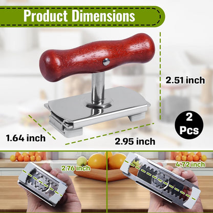 2-Pack Adjustable Jar Opener – Adjustable Lid Remover for Seniors & Arthritic Hands – Heavy Duty Stainless Steel Bottle Opener with Wood Handle & Grips