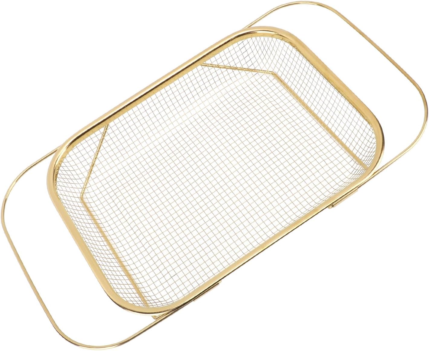 gernie Over the Sink Strainer, Stainless Steel Colander Strainer Basket with Expandable Handles, Professional Fine Mesh Colander Strainer for Kitchen Sink for Rinse Fruits, Vegetables