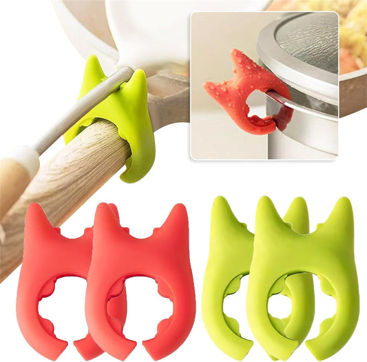 20 Pcs Spoon Pot Pan Holder Spatula Bracket Clips Silicone Pot Holders Heat Resistance Non-Slip Heat Resistance Spoon Holder for Kitchen Cooking
