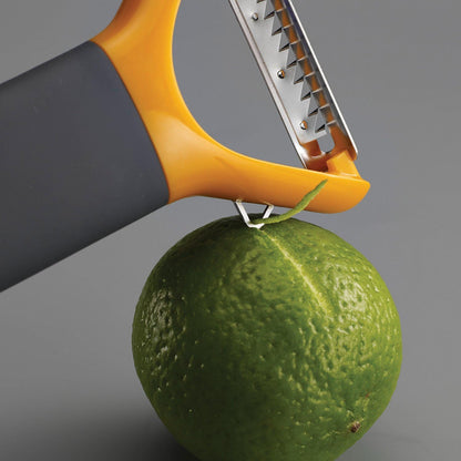 Joseph Joseph Multi-Peel Y-shaped Peeler Easy Grip Handles Stainless Steel Blade for Kitchen Vegetable Fruit, Light Green