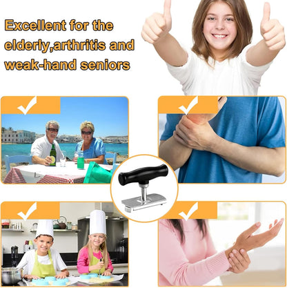 Jar Opener - Jar Openers TopRated for Seniors, Bottle Openers for Seniors, Mutil Lid Opener, Get Lids Off Easily (Black)