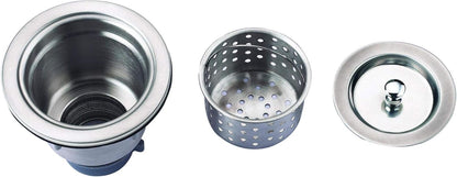 Miseno MNOSTR61 Universal Kitchen Sink Drain with Removable Colander Strainer - Stainless Steel