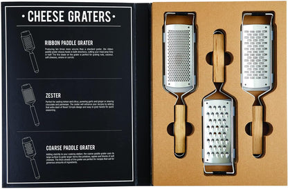 Santa Barbara Design Studio Gift Set Kitchen Essentials TableSugar Black and White Cardboard Book Gift Box, 3-Pieces, Cheese Graters