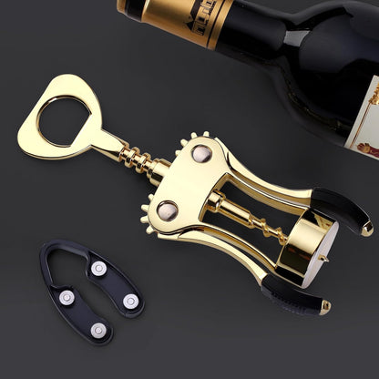 Wine Opener, Zinc Alloy Premium Wing Corkscrew Wine Bottle Opener with Multifunctional Bottles Opener, Upgrade