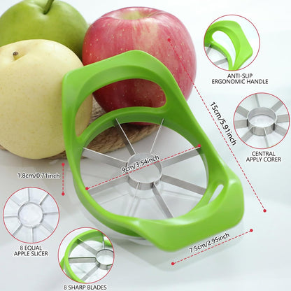 Apple Peeler Corer Slicer, 3.86 Inch Orbital Pear Peeler, Manual Apple Cutter Tool In 8 Slices for Potato Peach Kiwi Fruits