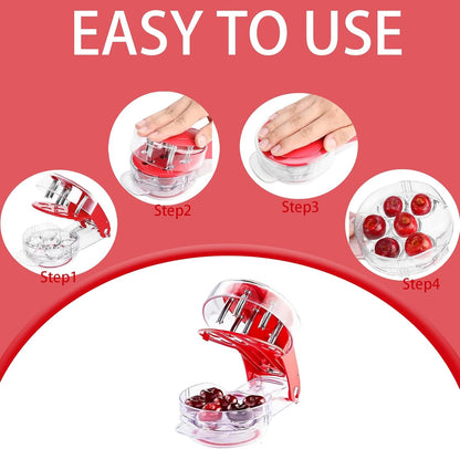 Cherry Pitter Tool Pit Remover, Olive Pitter Tool With 6 Holes, Portable Saving Lock Design Cherries Seed Remover Suitable, Kitchen Depitter Tool
