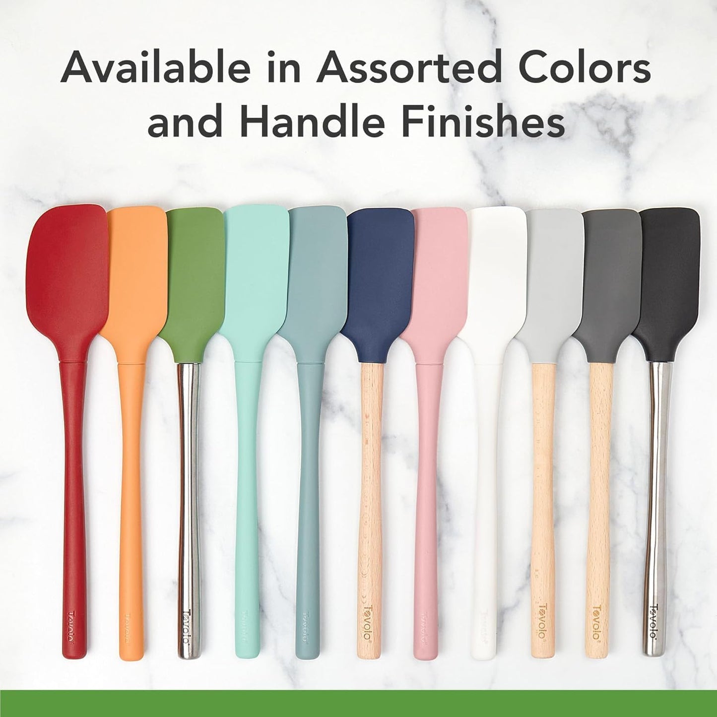 Tovolo Flex Core Silicone Spatula Spoonula Set of 2 for Non Stick Cast Iron Cooking & Baking, Dishwasher Safe Heat Resistant BPA Free Long Stainless Steel Handle Kitchen Utensil, Charcoal Gray