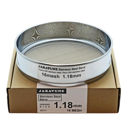 18 Mesh Stainless Steel Lab Sieve, Sturdy 8Inch(20.5cm) Sifter, Fine Mesh Sieve Strainer for Powder Pellet Flour Liquid Filtration-Lab Industrial DIY Household Use