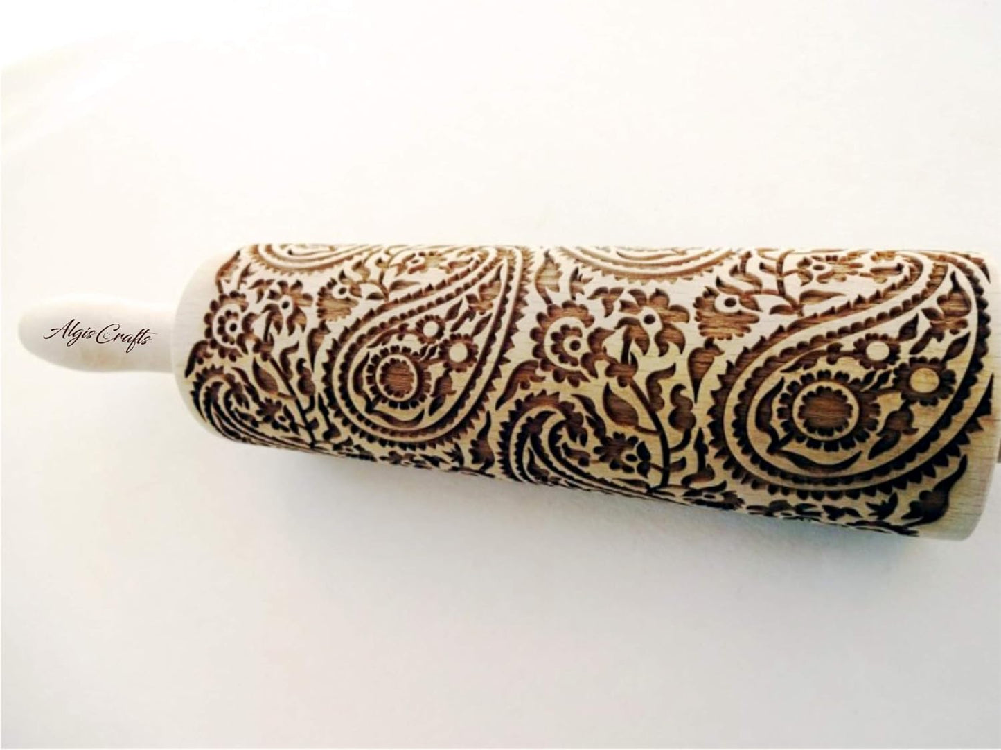 BEEHIVE Embossing Rolling Pin with Pattern. Laser Engraved Embossing Dough Roller for Homemade Cookies and Pottery by Algis Crafts